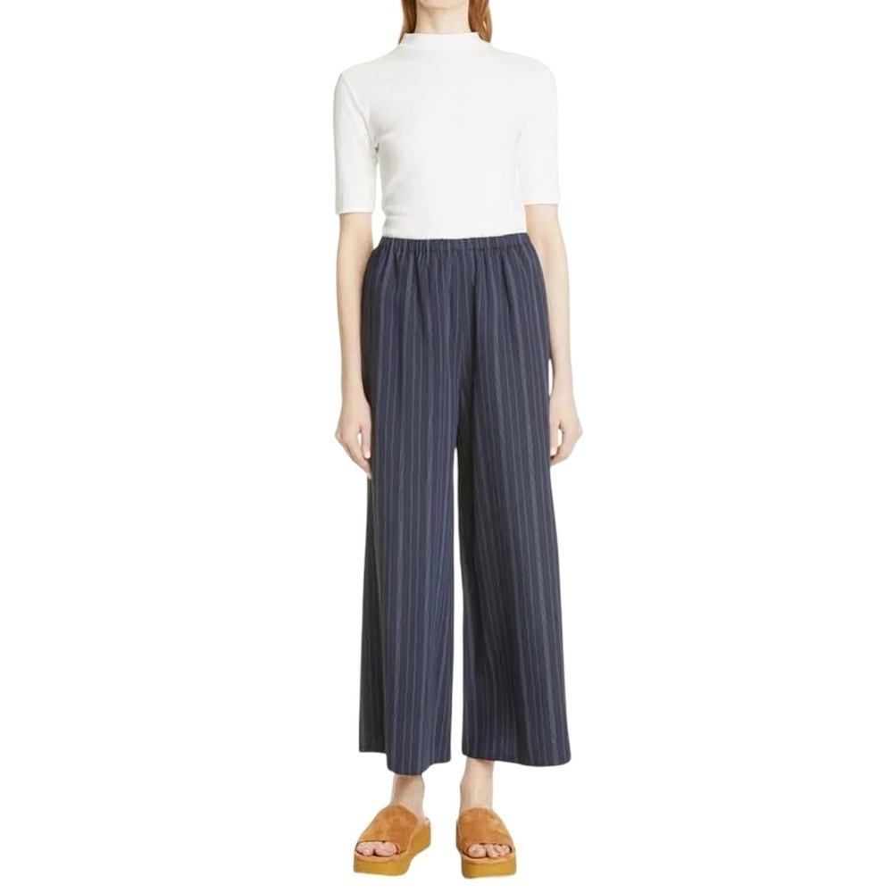 NWT Vince ‘Variegated Stripe Culottes’ in “Coastal” Navy Blue Stripe Plus Sz 3X